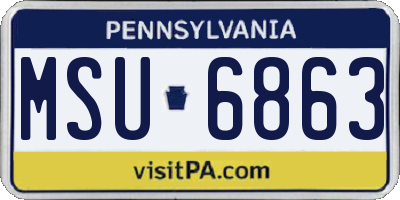 PA license plate MSU6863