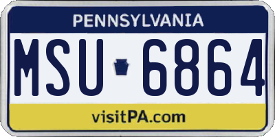 PA license plate MSU6864