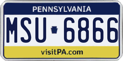 PA license plate MSU6866