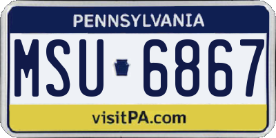 PA license plate MSU6867