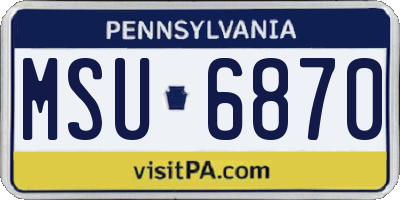 PA license plate MSU6870