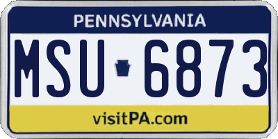PA license plate MSU6873