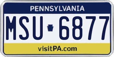 PA license plate MSU6877