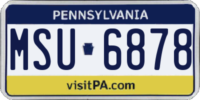 PA license plate MSU6878