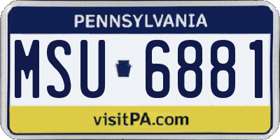 PA license plate MSU6881