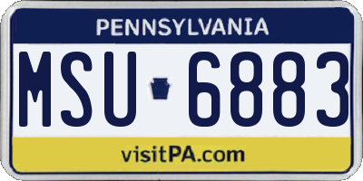 PA license plate MSU6883