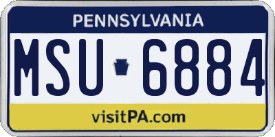 PA license plate MSU6884