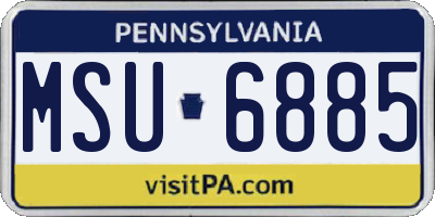 PA license plate MSU6885