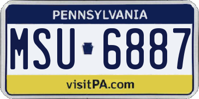 PA license plate MSU6887