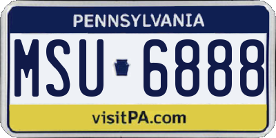 PA license plate MSU6888