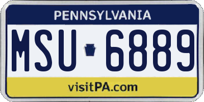 PA license plate MSU6889