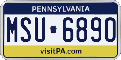 PA license plate MSU6890
