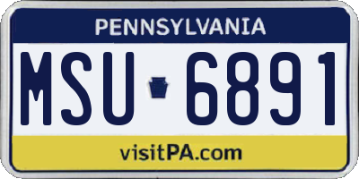 PA license plate MSU6891