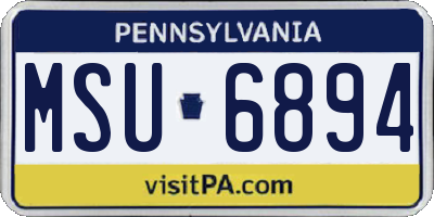 PA license plate MSU6894