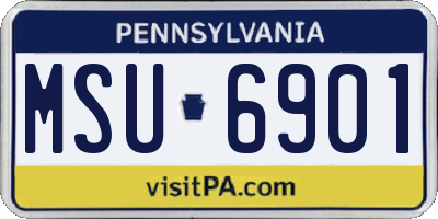 PA license plate MSU6901