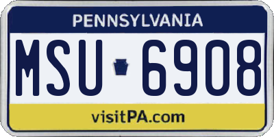 PA license plate MSU6908