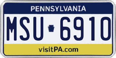 PA license plate MSU6910