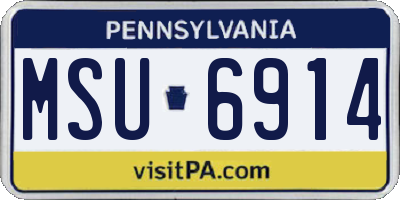 PA license plate MSU6914