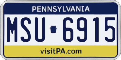 PA license plate MSU6915