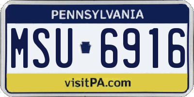 PA license plate MSU6916