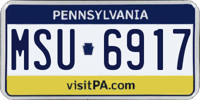 PA license plate MSU6917