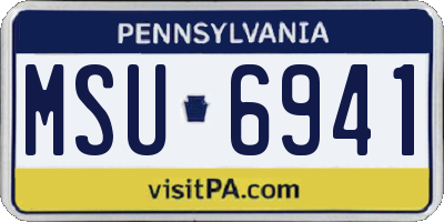 PA license plate MSU6941