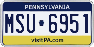 PA license plate MSU6951
