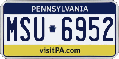 PA license plate MSU6952