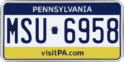 PA license plate MSU6958