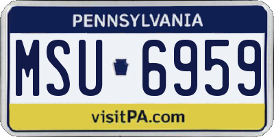 PA license plate MSU6959