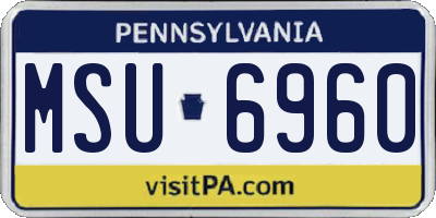 PA license plate MSU6960