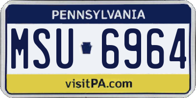 PA license plate MSU6964