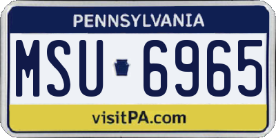 PA license plate MSU6965