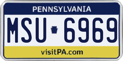 PA license plate MSU6969