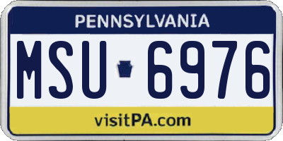 PA license plate MSU6976