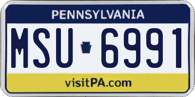 PA license plate MSU6991