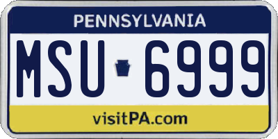 PA license plate MSU6999