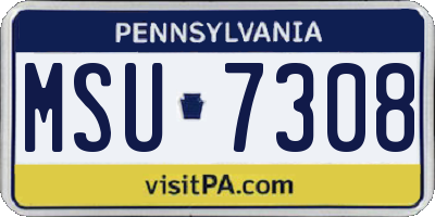 PA license plate MSU7308