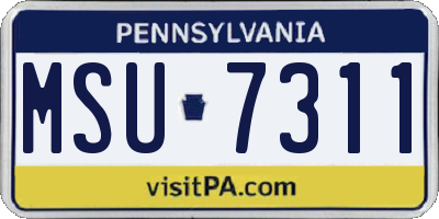 PA license plate MSU7311