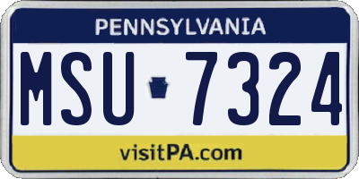 PA license plate MSU7324