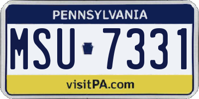 PA license plate MSU7331