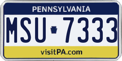 PA license plate MSU7333