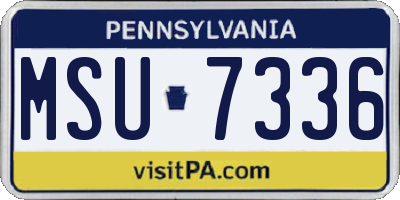 PA license plate MSU7336