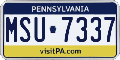 PA license plate MSU7337