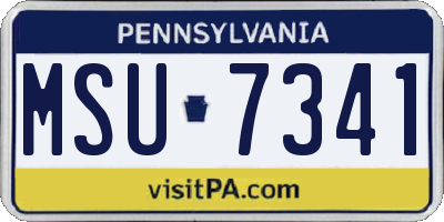 PA license plate MSU7341