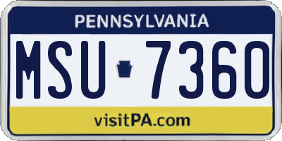 PA license plate MSU7360