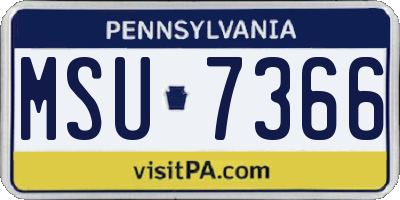 PA license plate MSU7366