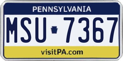 PA license plate MSU7367