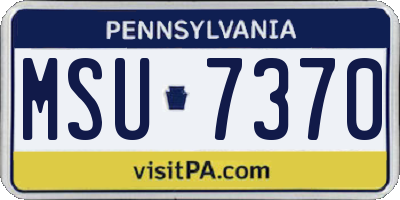 PA license plate MSU7370