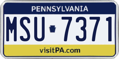PA license plate MSU7371